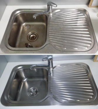 Sink Clean - before & after