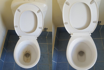 Toilet Clean - before & after