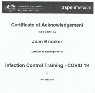 GOVERNMENT INFECTION CONTROL CERTIFIED (COVID-19) APRIL 2020