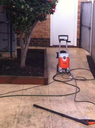 High Pressure Cleaning - This photo shows how well the pavers have come up after I have used my high pressure cleaner on them. Have a look at the other before photos from this job, to see the difference.