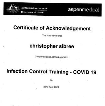 GOVERNMENT INFECTION CONTROL CERTIFIED (COVID-19) APRIL 2020
