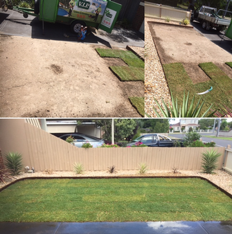 Lawn Installation - during & after - What a difference!
