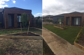 Front yard lawn replacement - before & after - Look how much a nice new green lawn lifts the look of this house.&nbsp;

The customer was thrilled with the results.