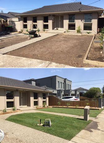 Front yard landscaping - before & after