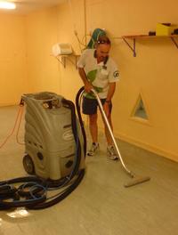 Extraction - The Clark Extractor 500 removes all of the dirt and rubbish from the floor that the scrubbing machine has cleaned.