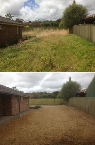 Overgrown lawn mowing - before & after - What a difference!