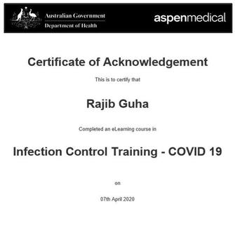 GOVERNMENT INFECTION CONTROL CERTIFIED (COVID-19) APRIL 2020