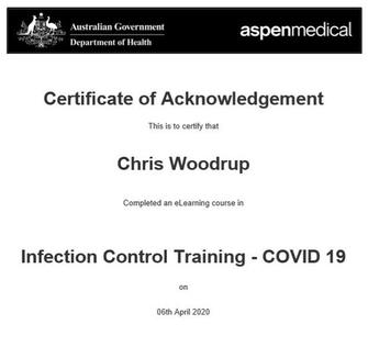 GOVERNMENT INFECTION CONTROL CERTIFIED (COVID-19) APRIL 2020