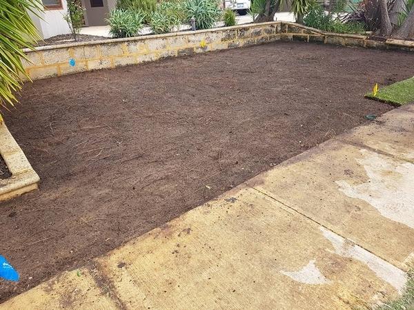 old lawn removed and ground prepared in Floreat