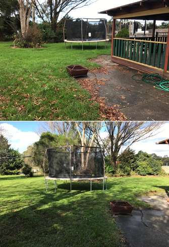 Lawn mowing in Cranbourne South - before & after