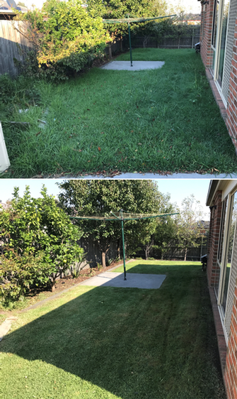 Lawn Mowing in Cranbourne East - before & after