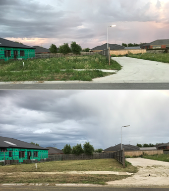 Ride on Mowing in Cranbourne South - before and after