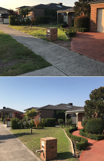 Lawn Mowing in Clyde - before & after