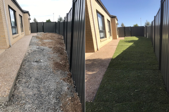 Instant Lawn installation - before & after