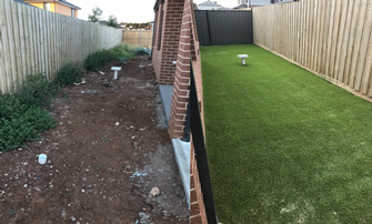 Synthetic lawn installation - before and after - How much better does this new house look once the lawn is installed?!