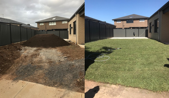 Instant Lawn installation - before & after