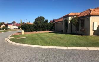 "Stadium Cut" - My nick name for when the lawn is mowed in opposite directions and creates that look you get in all good stadiums grass around the world.
In fact it’s just the lawn lying in different directions and only lasts for a day or so.
Job was a lawn mow, edge and blow clean in Canning Vale.