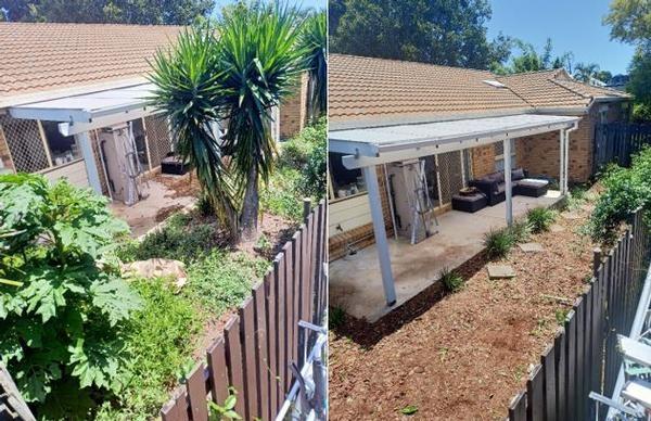 Small garden clean up - before & after