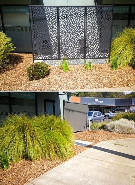 Garden  Makeover in Margaret River - Some more pictures from our replanting, reticulation installation and mulching at a dentist in Margaret River. They were very happy with the results.