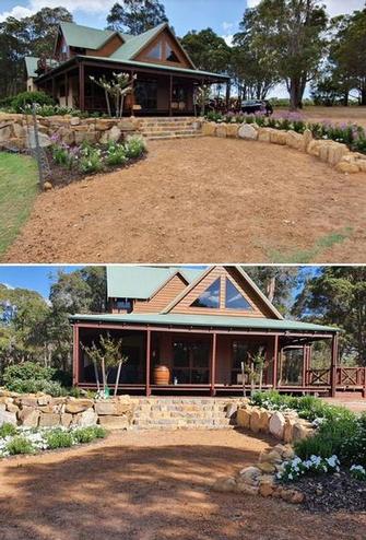 Turf installation and replanting in Witchcliffe - This is a holiday home in Witchcliffe. We layed 500m2 of turf to have ready for a Wedding.