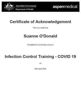 GOVERNMENT INFECTION CONTROL CERTIFIED (COVID-19) APRIL 2020