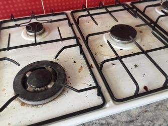 Stove top clean before