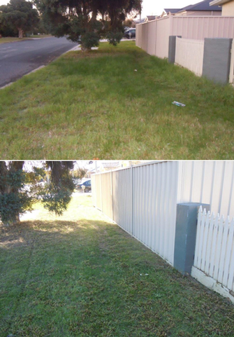 Lawn Mowing in Lavington - before & after