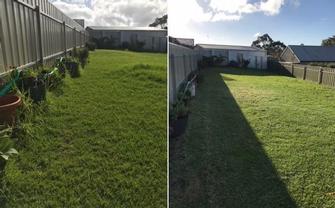 Lawn mowing - before & after