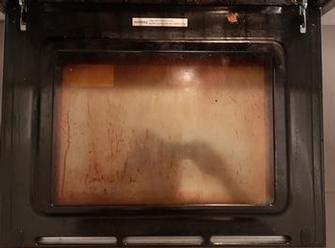 Oven Door Cleaning Before - Home Cleaning Greenvale - Oven Glass - Before VIP Cleaning 