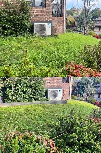 Lawn mowing in Wheelers HIll - before & after