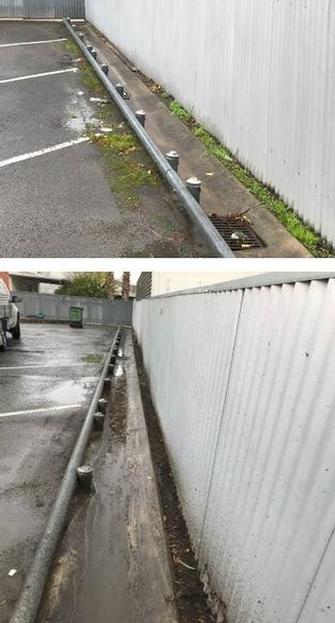 Carpark clean up - before & after