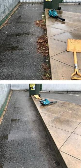 Carpark clean up - before & after