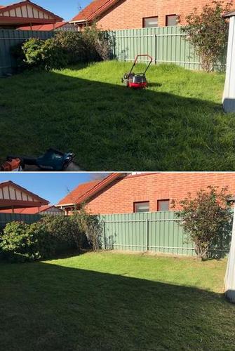 Lawn mowing - before & after - The customer was really happy with the results and will be using my services regularly.