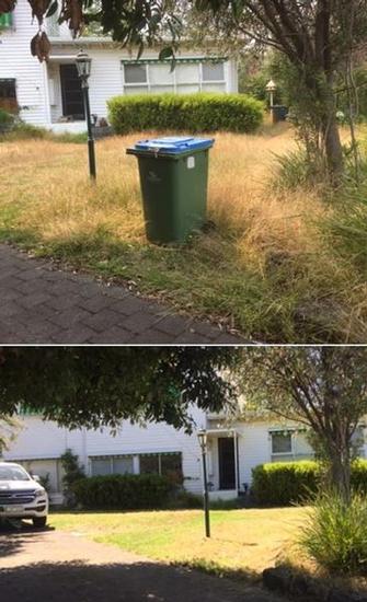 Lawn mowing in Mount Eliza - before & after - What a good result!