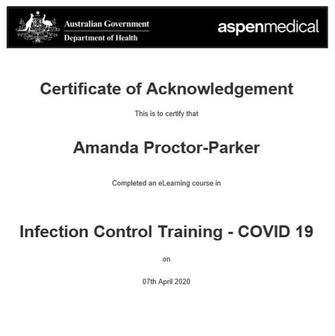 GOVERNMENT INFECTION CONTROL CERTIFIED (COVID-19) APRIL 2020