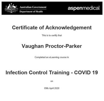 GOVERNMENT INFECTION CONTROL CERTIFIED (COVID-19) APRIL 2020