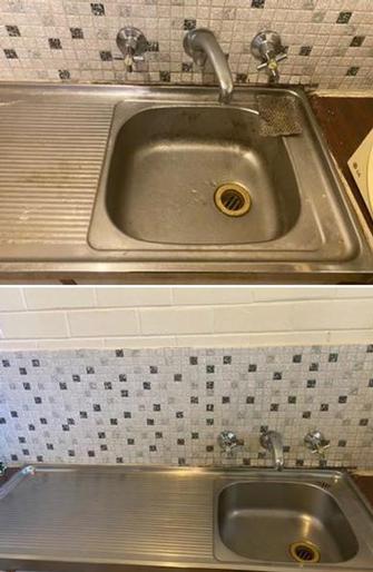 Sink clean - before & after
