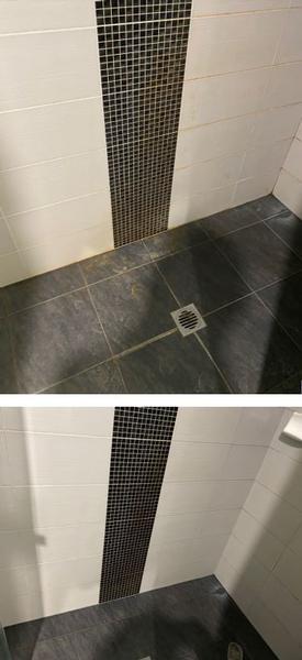 Shower clean - before & after