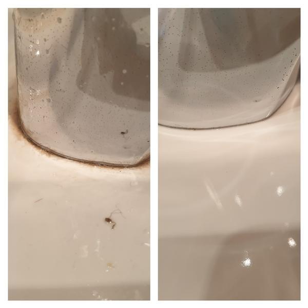 Bathroom tap cleaning - before & after