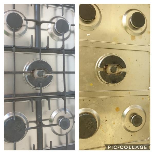 Stove top clean - before & after