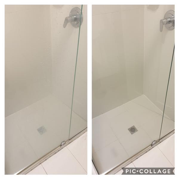 Shower clean - before & after