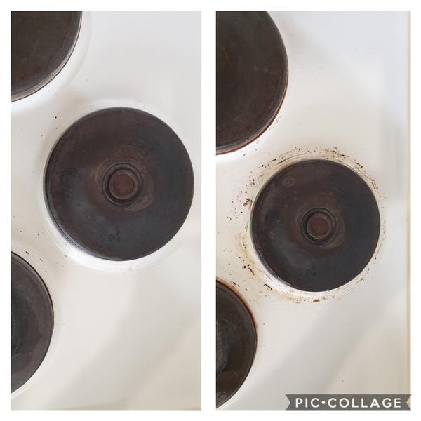 Stove top clean - before & after