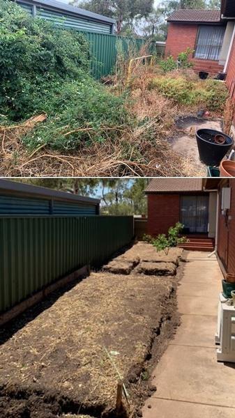 Garden tidy - before & during - This one is a work in progress. Check out the other photos to see the end result!