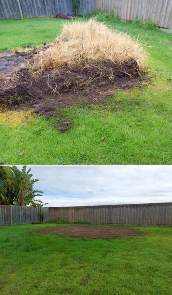 Dirt removal - before & after