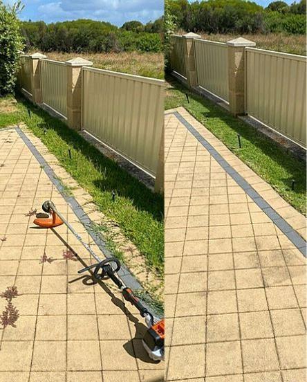 Lawn mowing in Rockingham - before & after