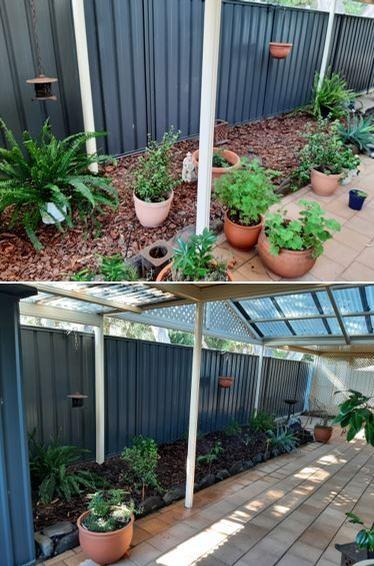 Garden Makeover - before & after - This included planting many of the pot plants, in&nbsp;the garden.
