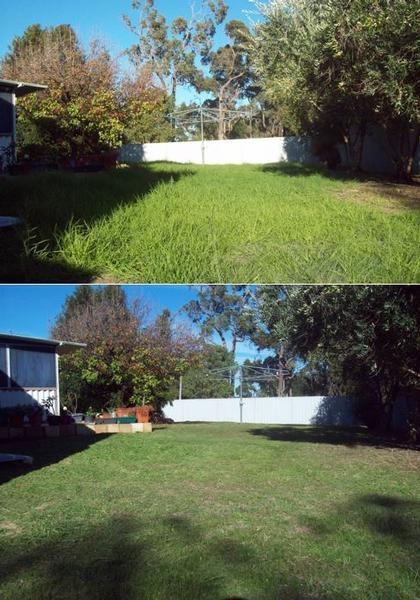 Lawn mowing in Armadale - before & after - What a difference!