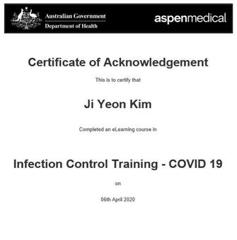 GOVERNMENT INFECTION CONTROL CERTIFIED (COVID-19) APRIL 2020