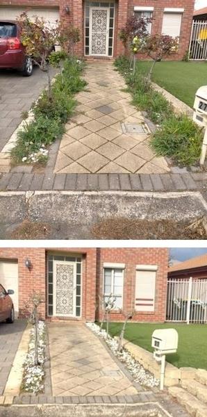 Garden tidy - before & after - Rose pruning &amp; weeding.