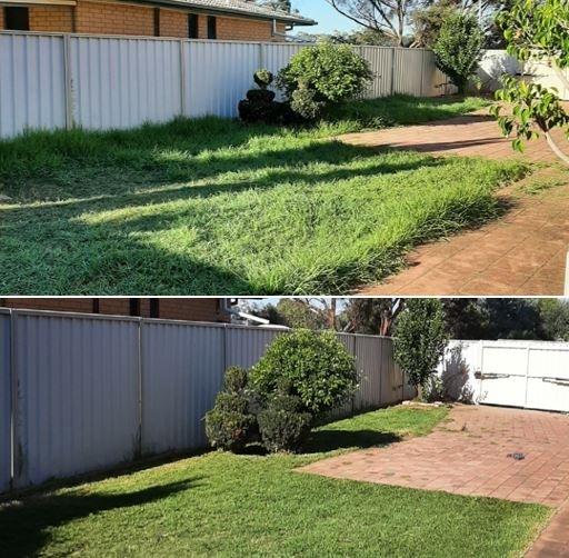 Lawn mowing in Blakeview - before & after